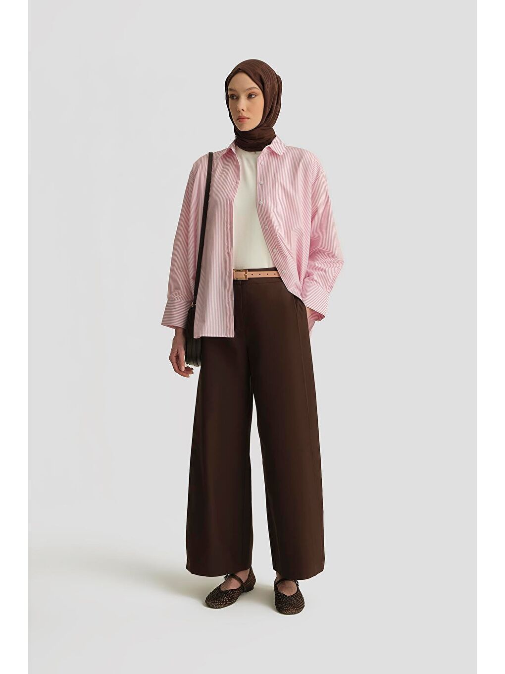 ARMİNE Pembe Çizgili Gömlek 25Yh3666 Pudra - 2