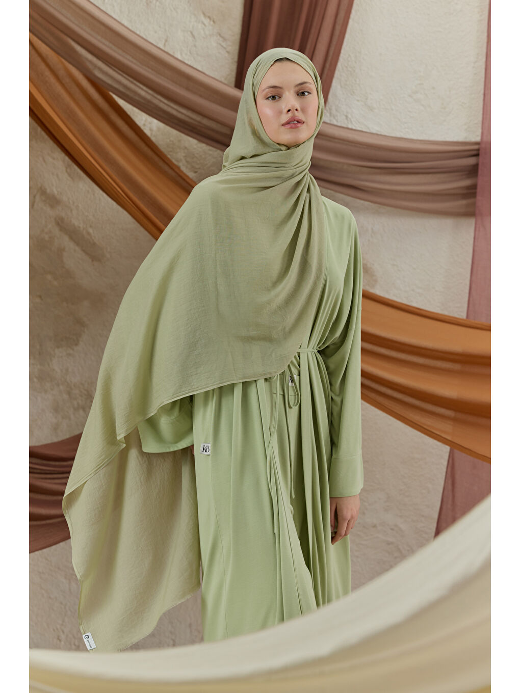 Soft Line Pamuk Şal Çağla Yeşili-1