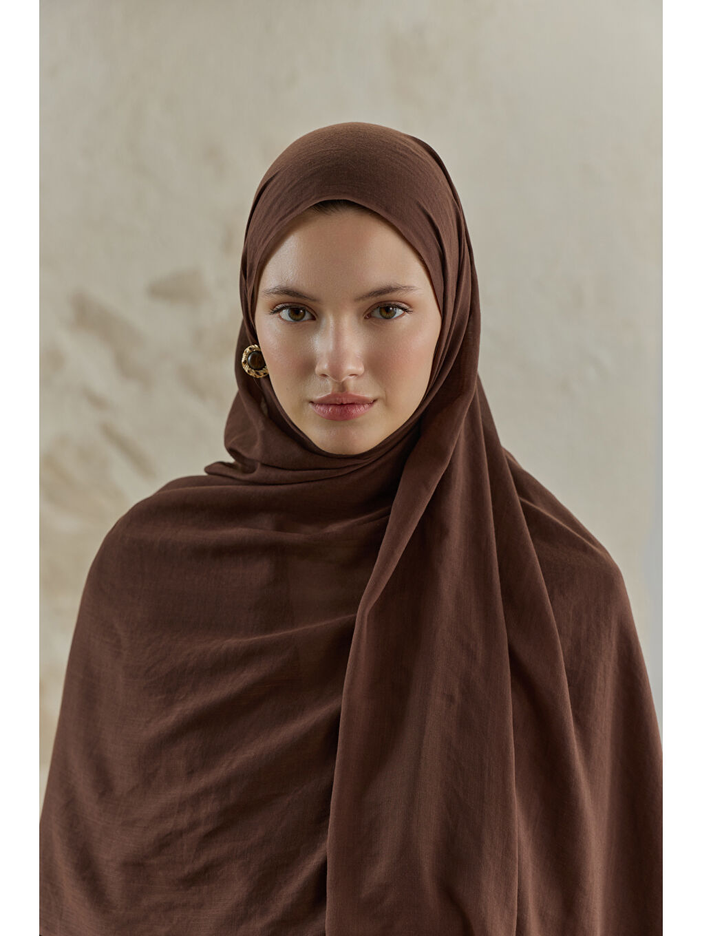 Kahverengi Soft Line Pamuk Şal Acı Kahve-1