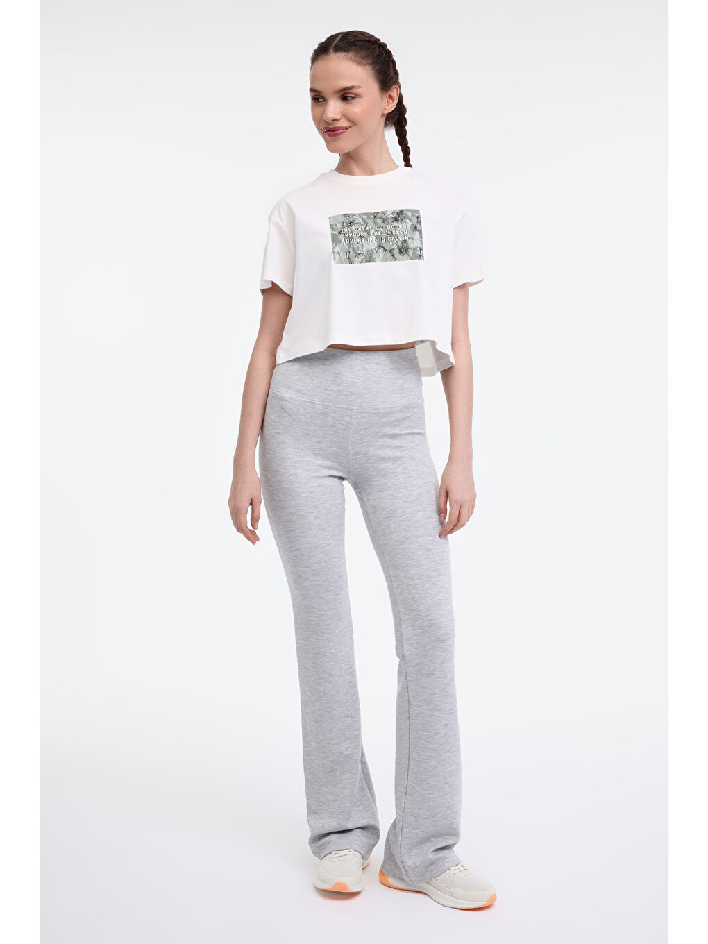 Bej WL RENA 11OUTSS25105 5FX Ekru Kadın Kısa Kol T-Shirt-2