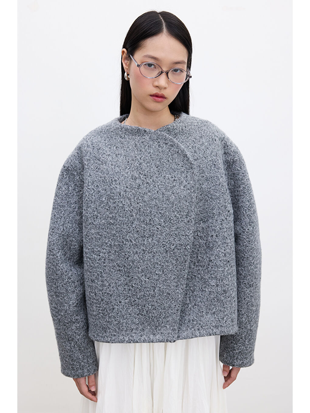 Jacquelıne Kısa Kaşe Kaban Antrasit Melanj-3