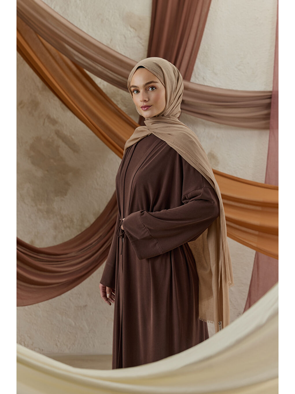 Bej Soft Line Pamuk Şal Vizon-5