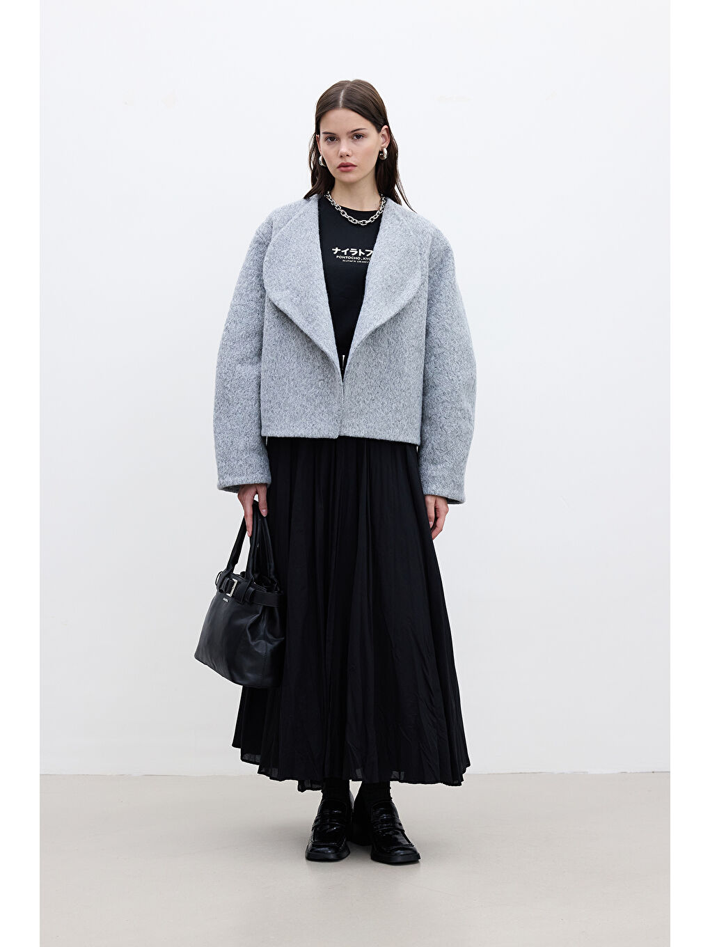 Jacquelıne Kısa Kaşe Kaban Gri