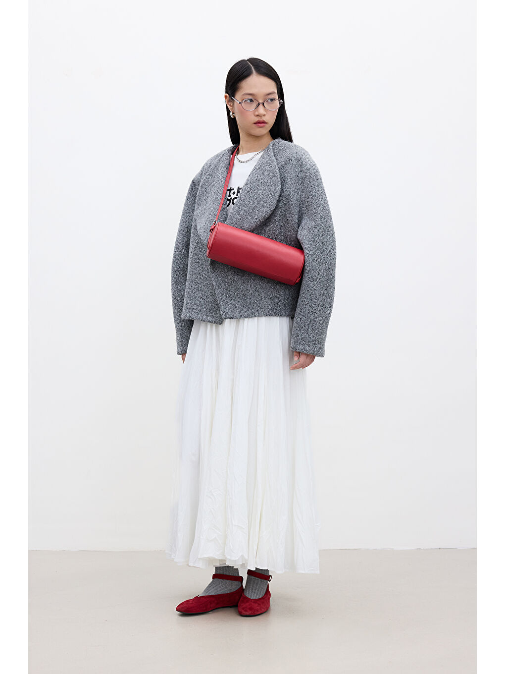 Jacquelıne Kısa Kaşe Kaban Antrasit Melanj-4