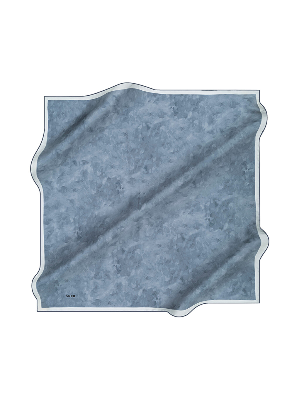 Mavi 90x90 İpek Krep Saten Eşarp