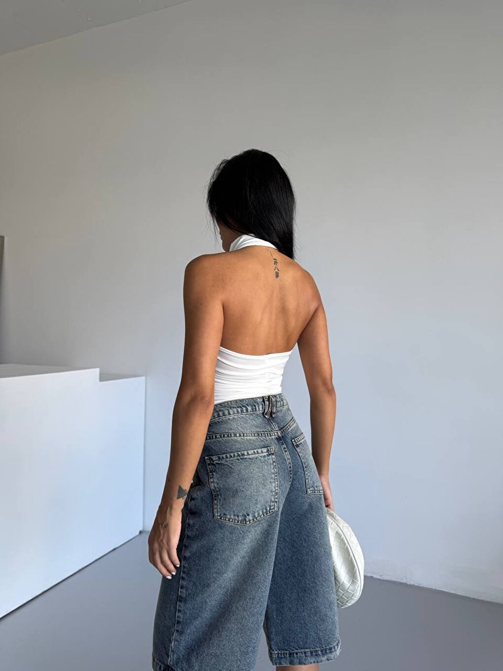 Yaka Detay Sandy Bluz Beyaz-3