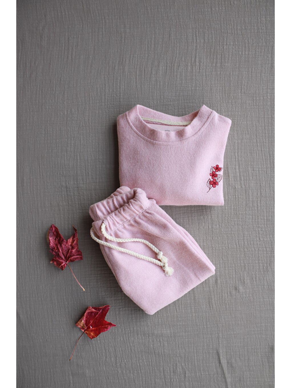 Pembe Gül Pastel Soft Touch Alt Üst Takım-3
