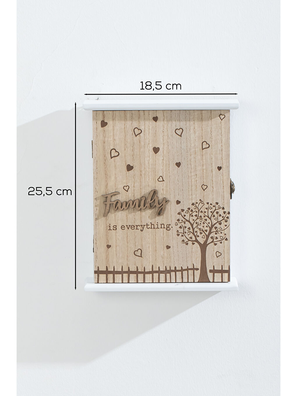Kahverengi 2072 Duvara Montajlı Dekoratif Anahtarlık Dolabı - Duvar Askılı Anahtar Saklama Kabini-1