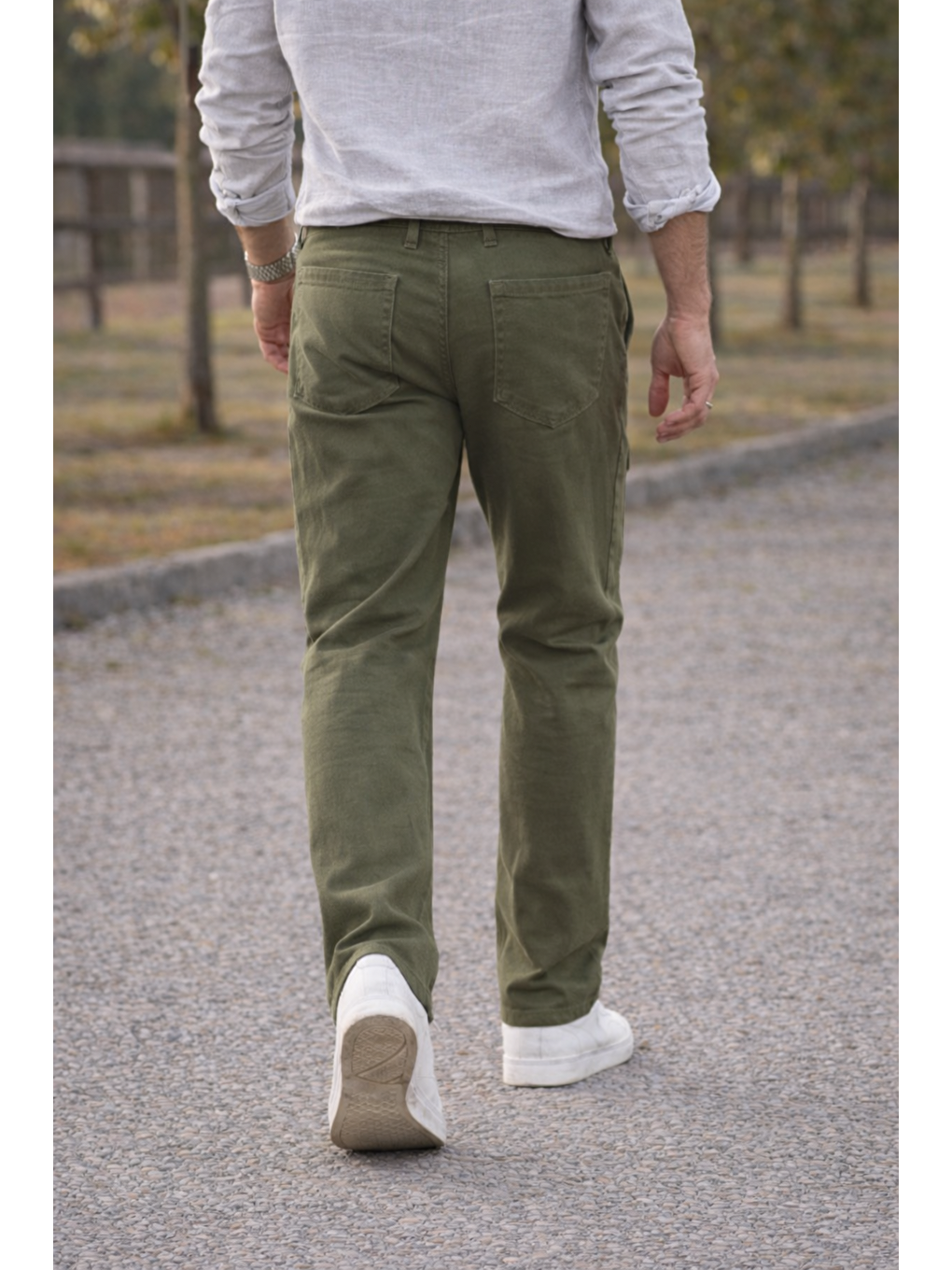 Erkek Premium Comfort Haki Kargo Baggy Pantolon-5