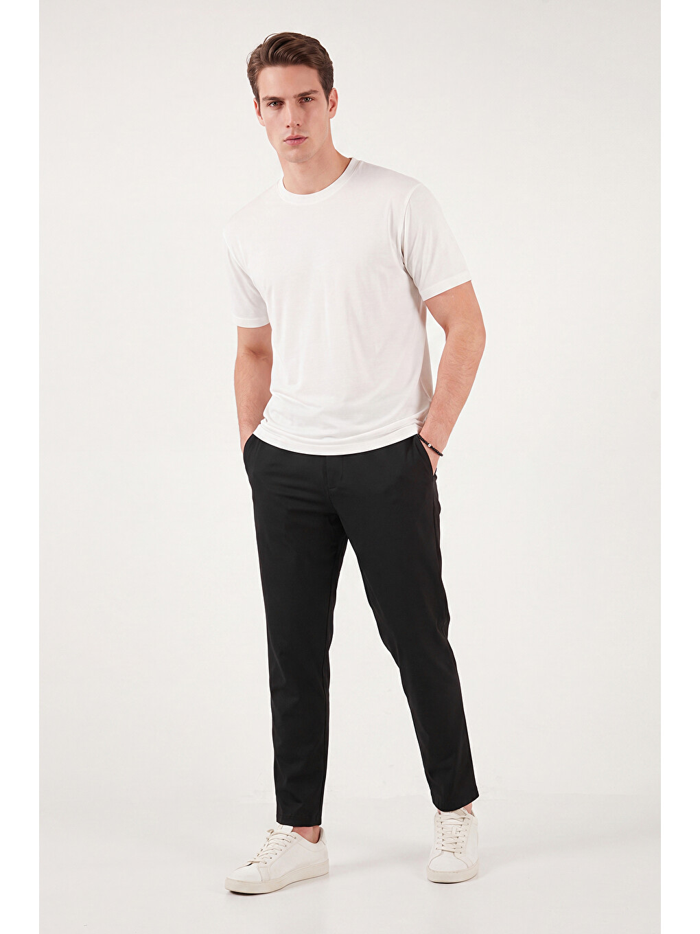 Siyah Pamuklu Regular Fit Normal Bel Pantolon Cf26s615307-2