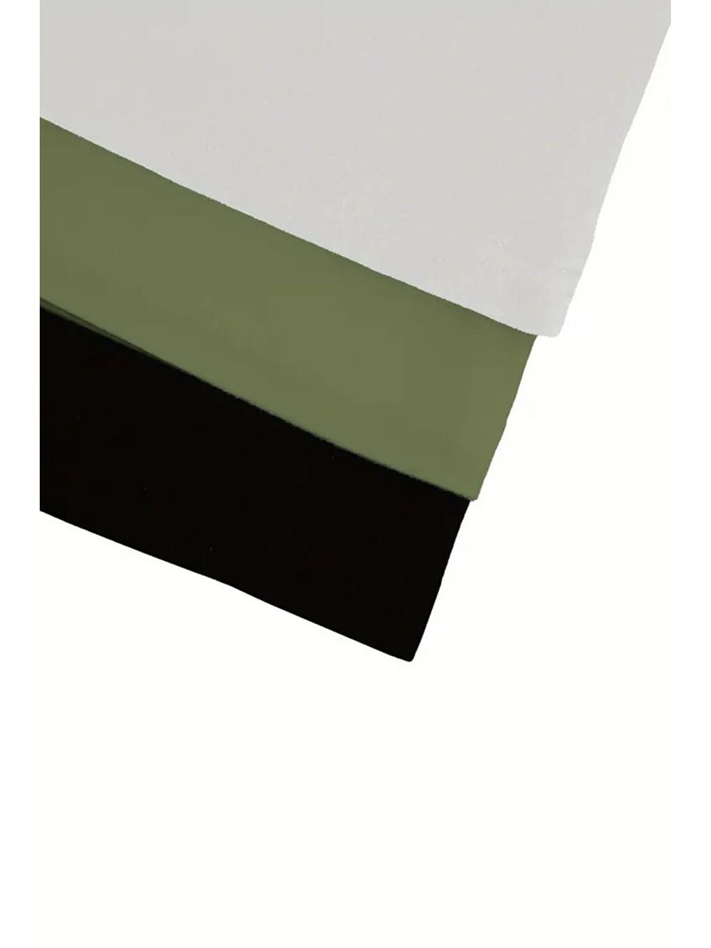 Karışık Haki Beyaz Siyah 3lü paket Kadın Düşük Omuz Kayık Yaka Oversize T-Shirt-2