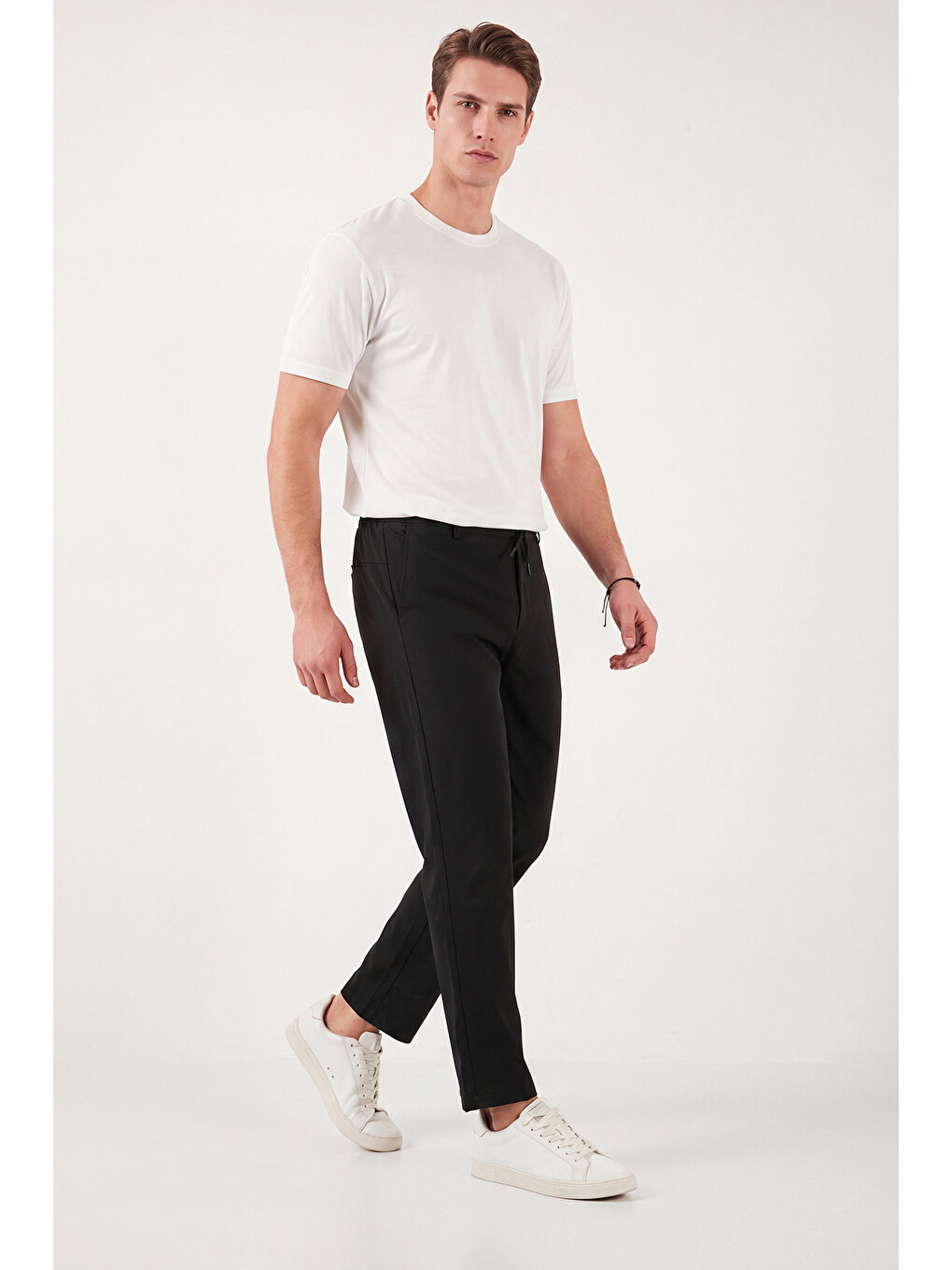 Siyah Pamuklu Regular Fit Normal Bel Pantolon Cf26s615307-3