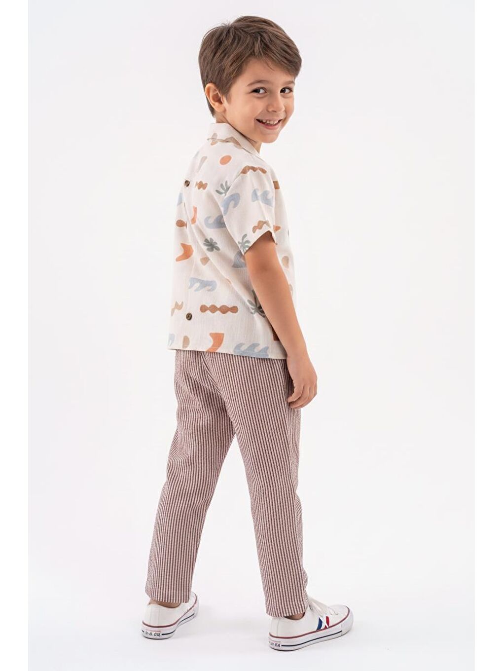 Haki Baskılı Müslin Gömlek Pantolon 2li Takım-1