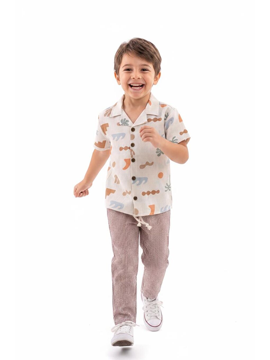 Haki Baskılı Müslin Gömlek Pantolon 2li Takım-2