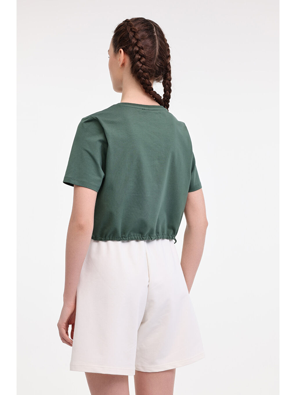 WL SERG 11OUTSS25111 5FX Yeşil Kadın Kısa Kol T-Shirt-1