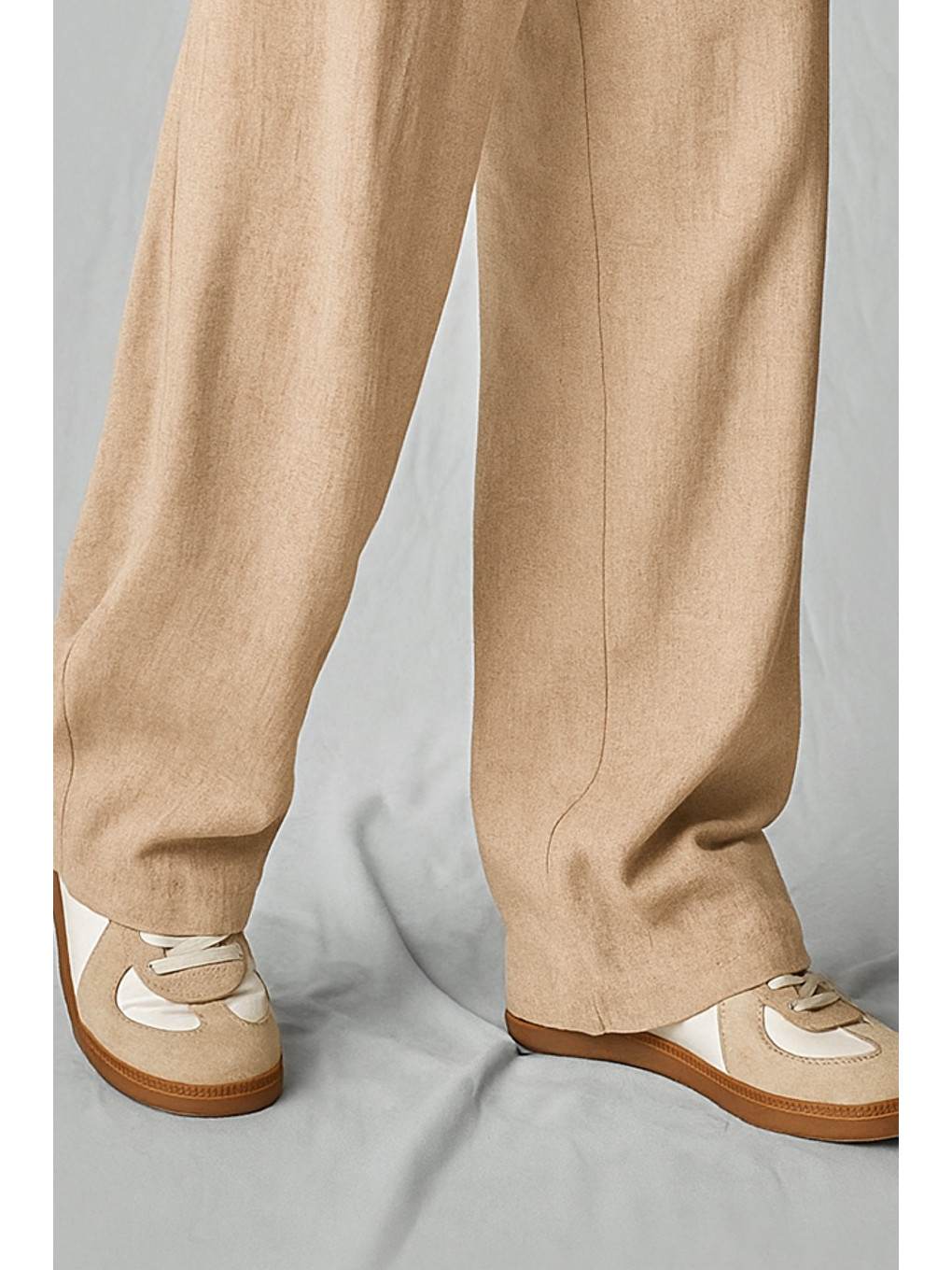 Hafif Ve Rahat Müslin Baggy Erkek %100 Pamuk Pantolon -  Bej-1