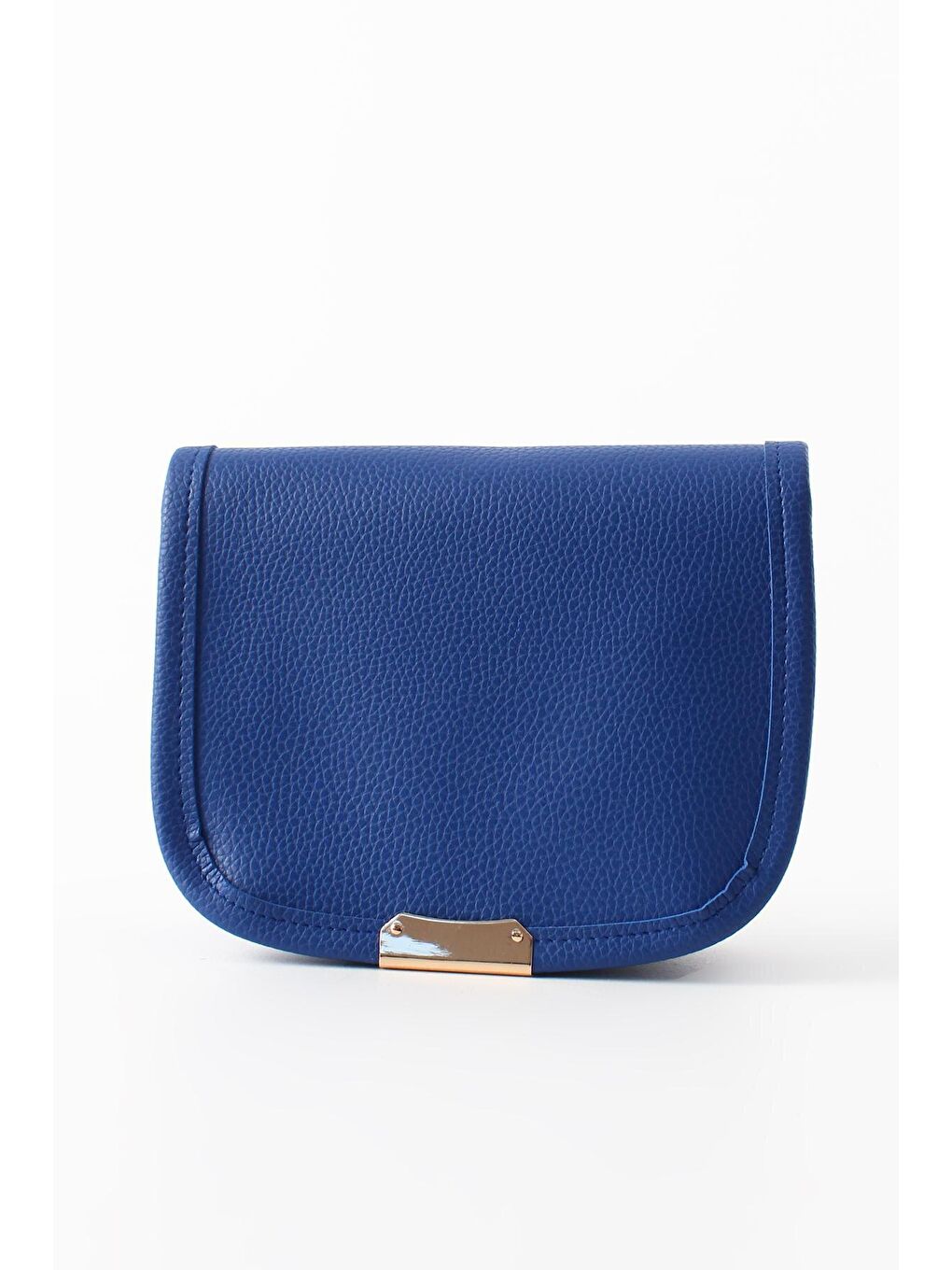 Mavi Saks Metal Aksesuarlı Suni Deri Çapraz Çanta-3