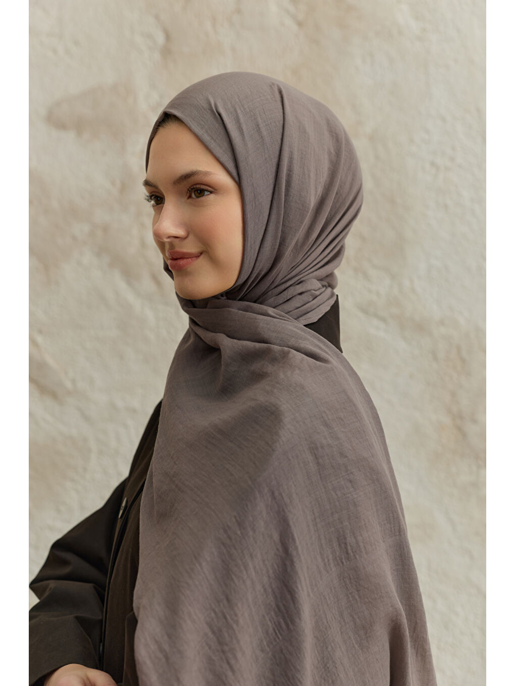 Kahverengi Soft Line Pamuk Şal Tozlu Kahve-4