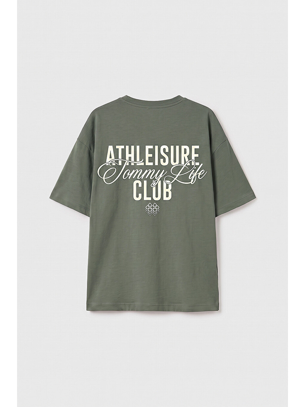 Haki Oversize Kısa Kollu Baskılı Kız Çocuk T-shirt - 75175-1