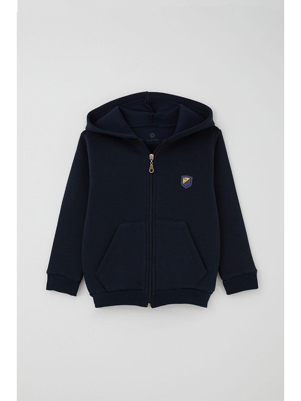 Erkek Çocuk Eşofman Takımı Arma Detaylı Kapüşonlu Fermuarlı Lacivert (2-8 Yaş)-1