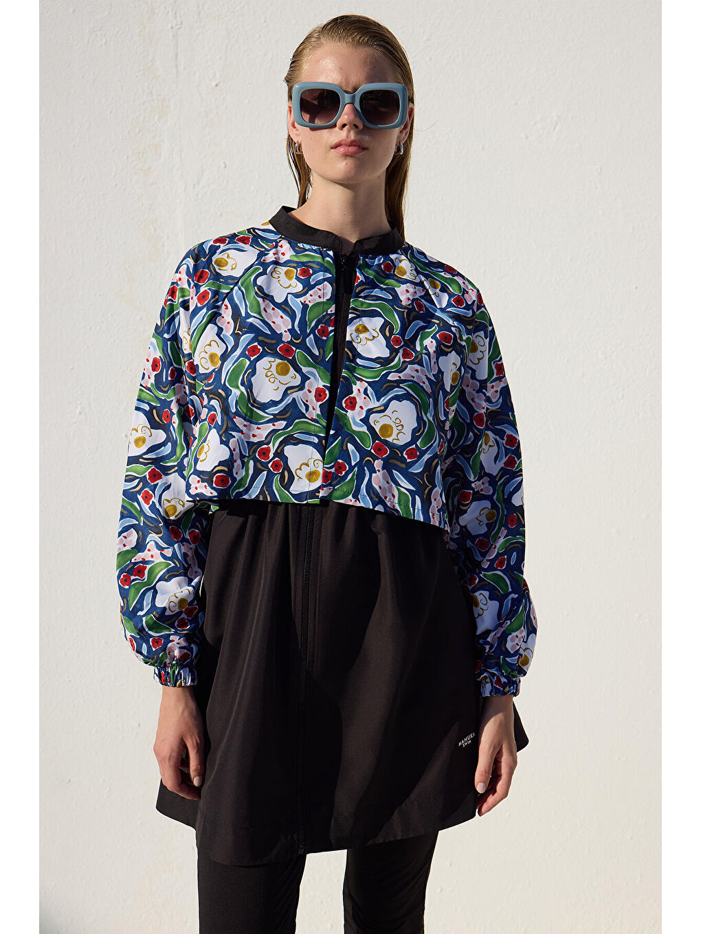 Karışık Rüzgarlıklı 3'Lü Tesettür Mayo Takımı Multi Color-2