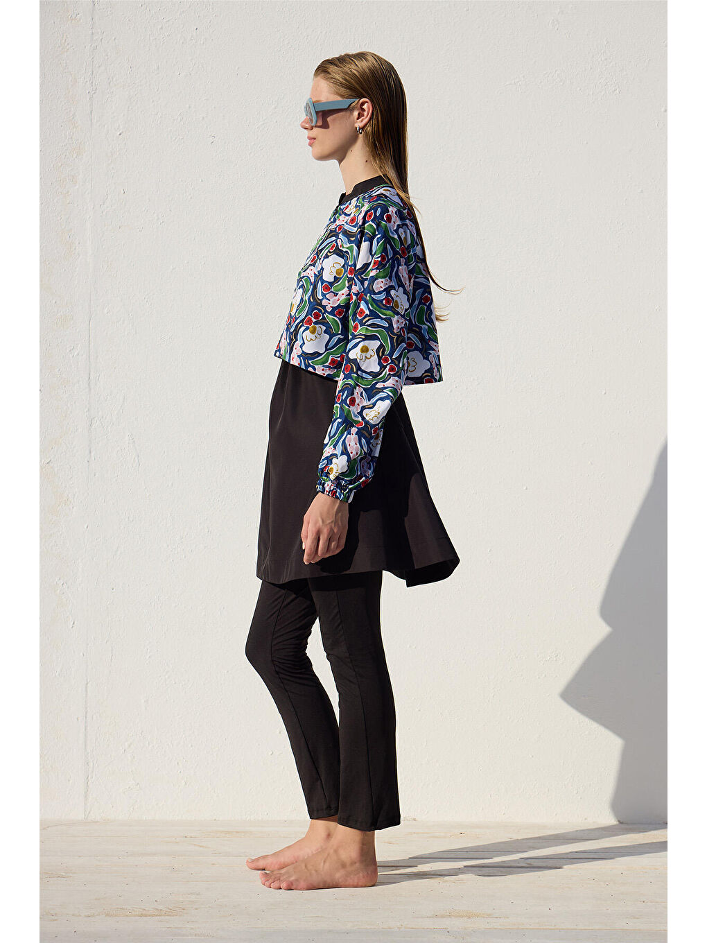 Karışık Rüzgarlıklı 3'Lü Tesettür Mayo Takımı Multi Color-3