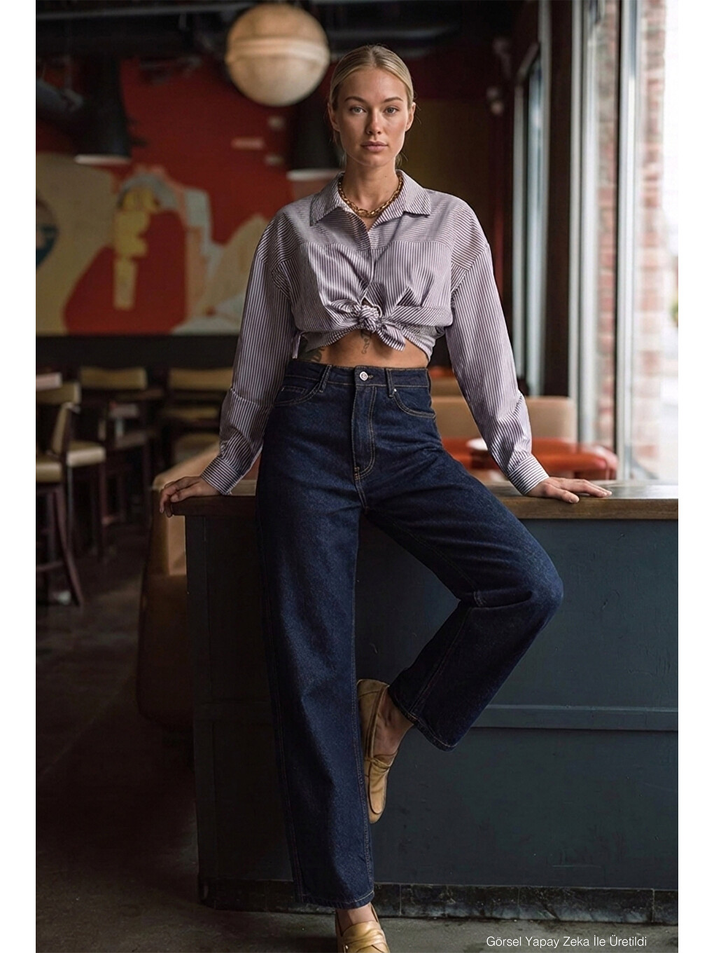 Kadın İndigo Selvedge 7w6-50 Relax Mood T33 Denim Jean-2