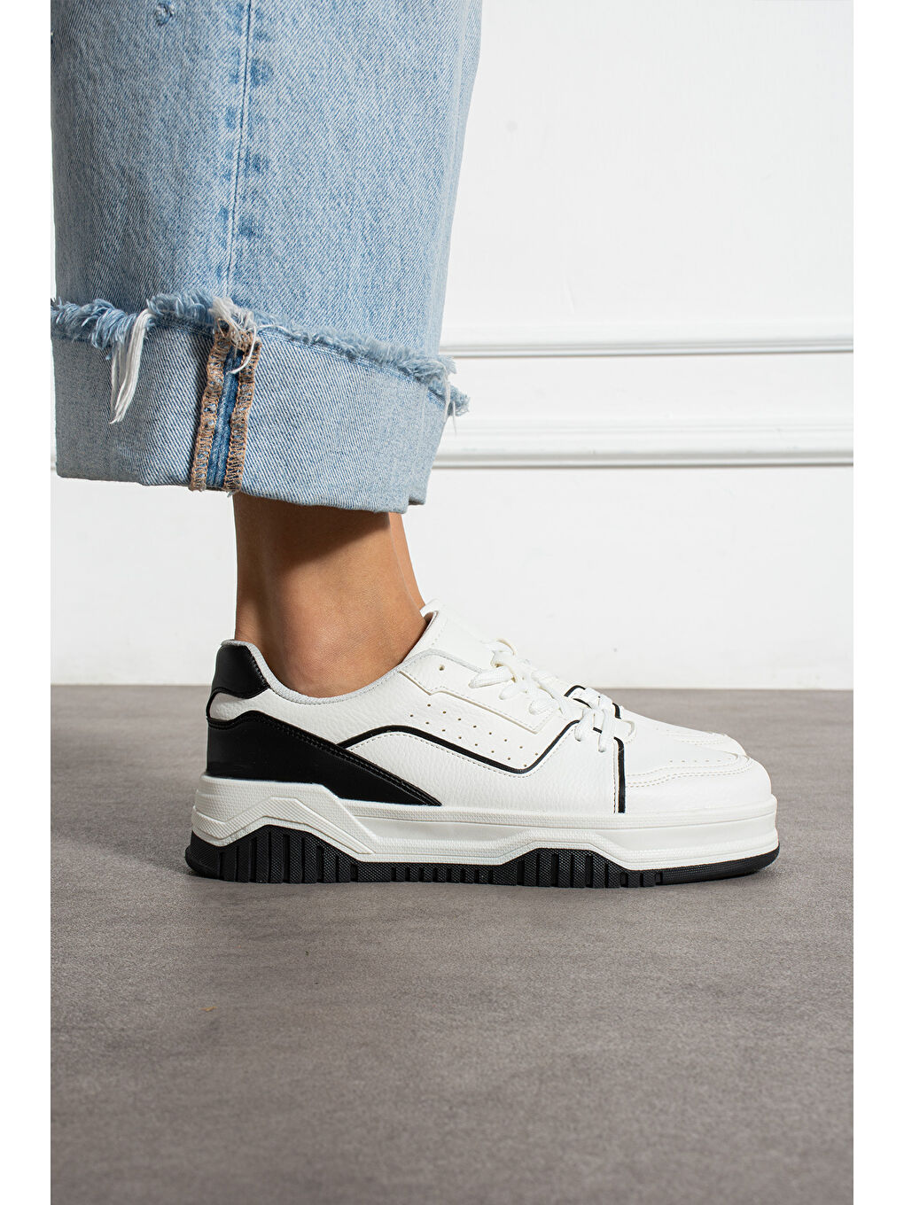 Beyaz Kadın Günlük Sneaker Spor Ayakkabı-1