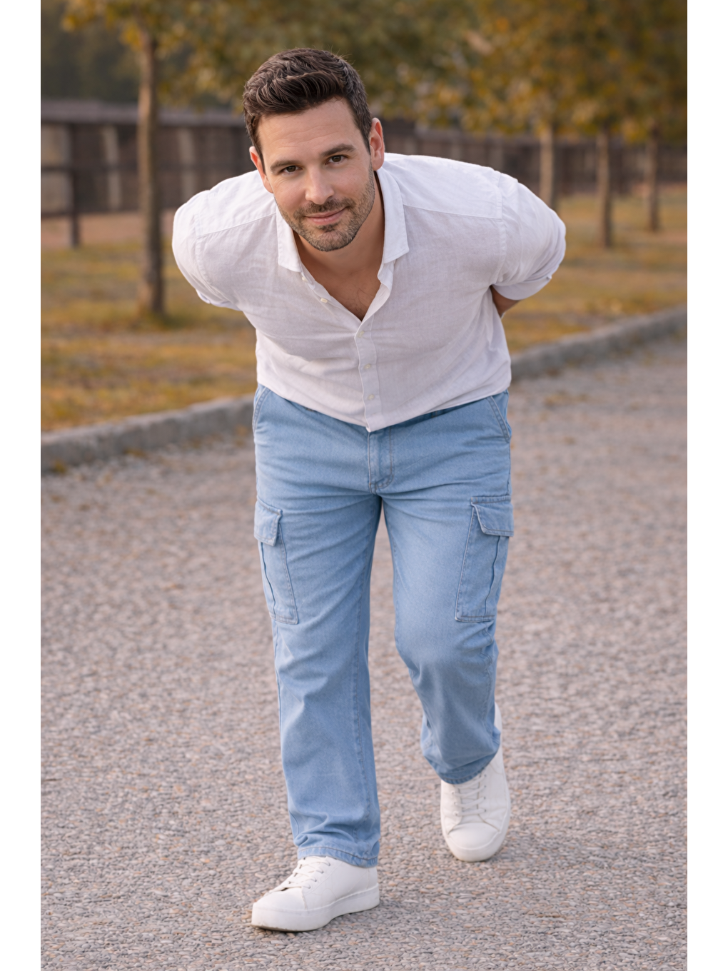 Erkek Premium Comfort B.Mavi Kargo Baggy Pantolon-3