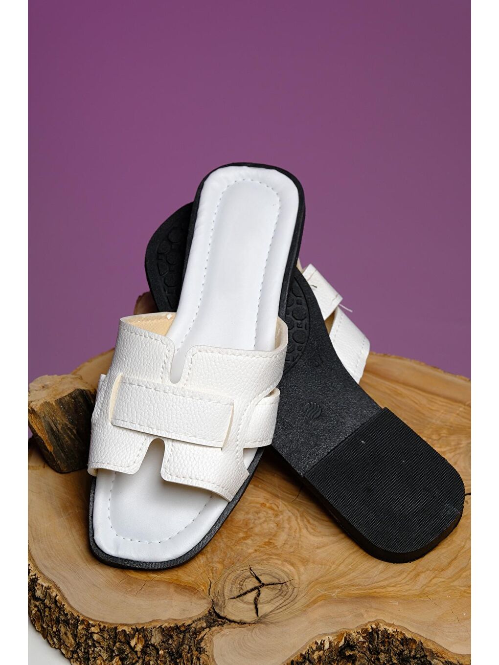 Beyaz Chia Günlük Anne Genç Kadın Terlik-1