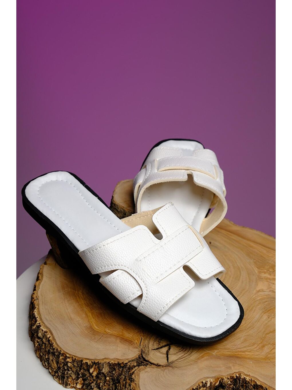 Beyaz Chia Günlük Anne Genç Kadın Terlik-3