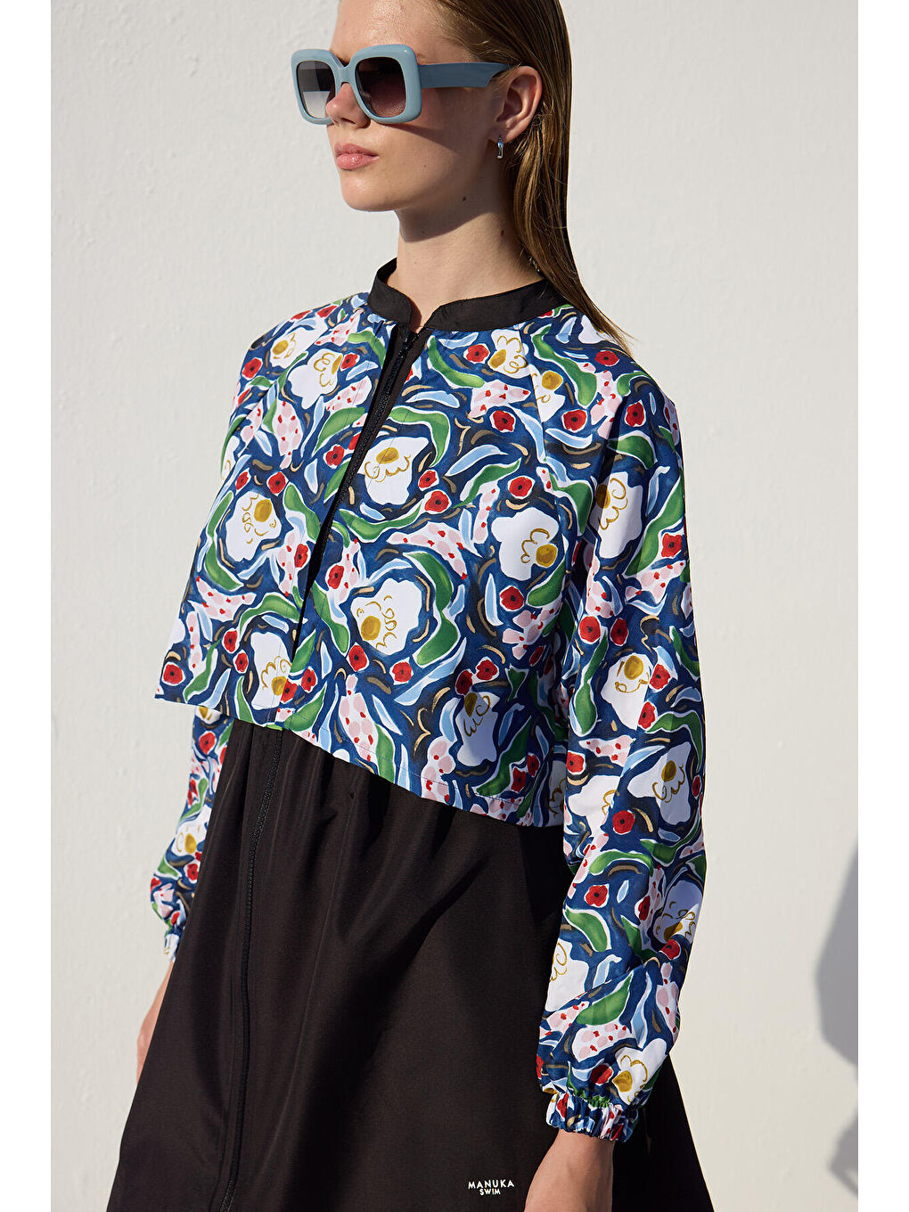 Karışık Rüzgarlıklı 3'Lü Tesettür Mayo Takımı Multi Color-5