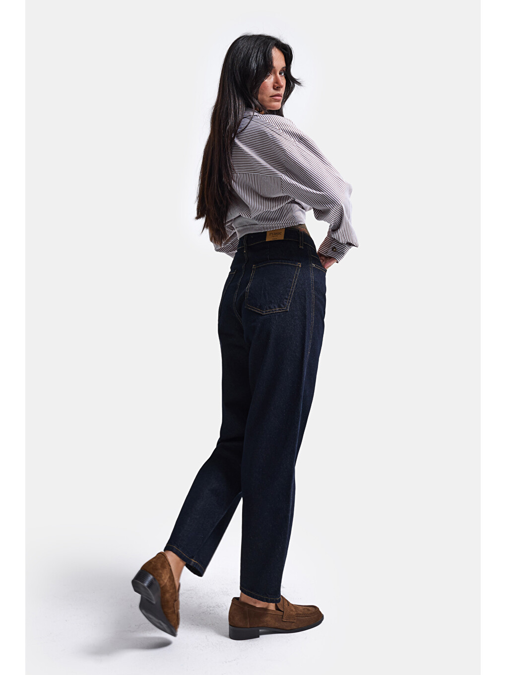 Kadın İndigo Selvedge 7w6-50 Relax Mood T33 Denim Jean-6