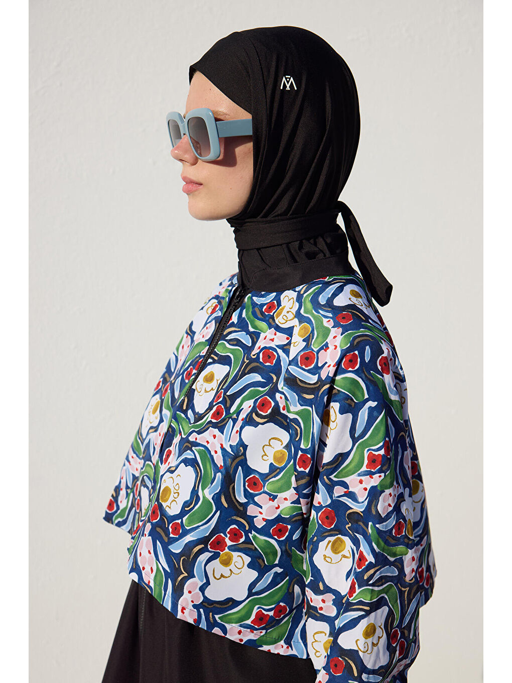 Karışık Rüzgarlıklı 3'Lü Tesettür Mayo Takımı Multi Color-6