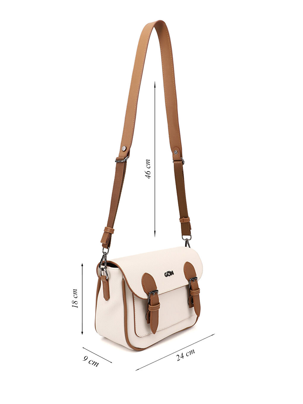 Kahverengi Kadın TABA-BEJ Uzun Askılı Omuz Çantası-1