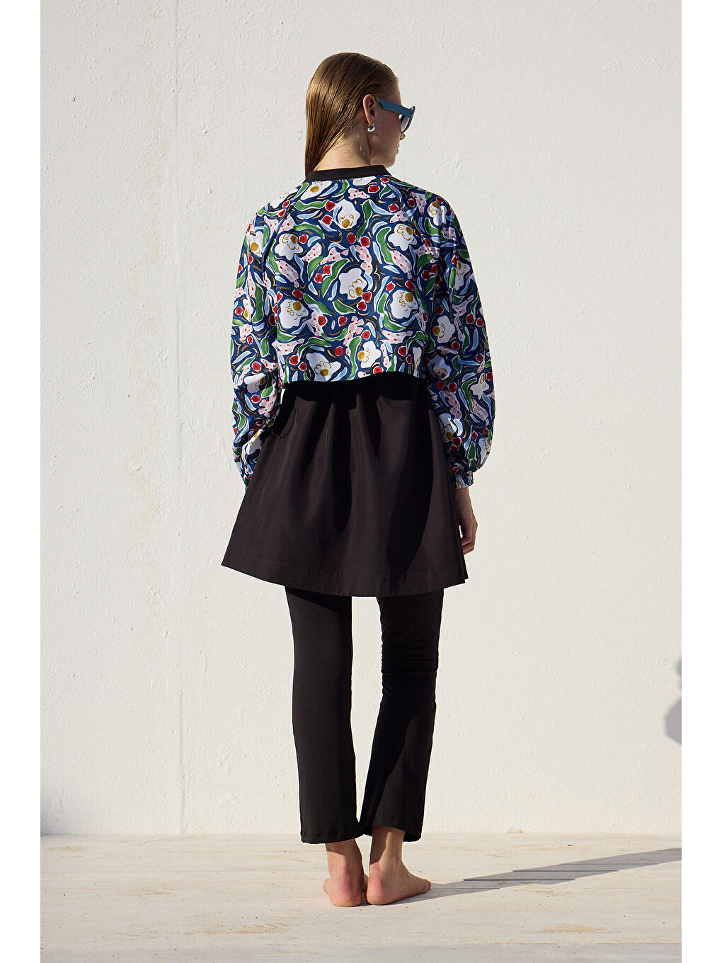 Karışık Rüzgarlıklı 3'Lü Tesettür Mayo Takımı Multi Color-7