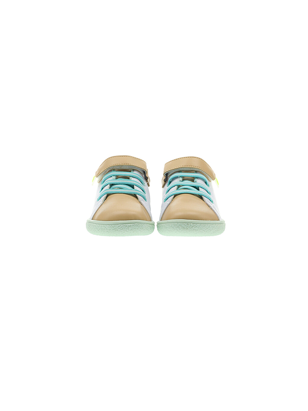 Unisex Çocuk Renk Bloklu Cırt Cırtlı Bağcıklı Yeşil Sneaker-1