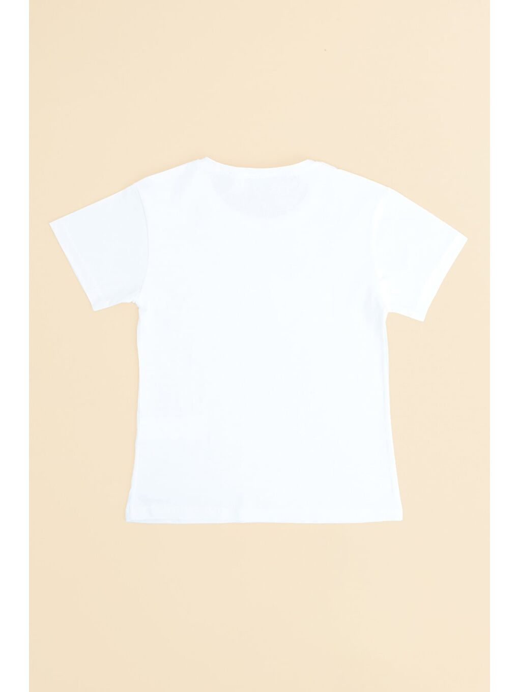 Ekru Çiçekli Love Yazı Baskılı Kız Çocuk Tişört-2