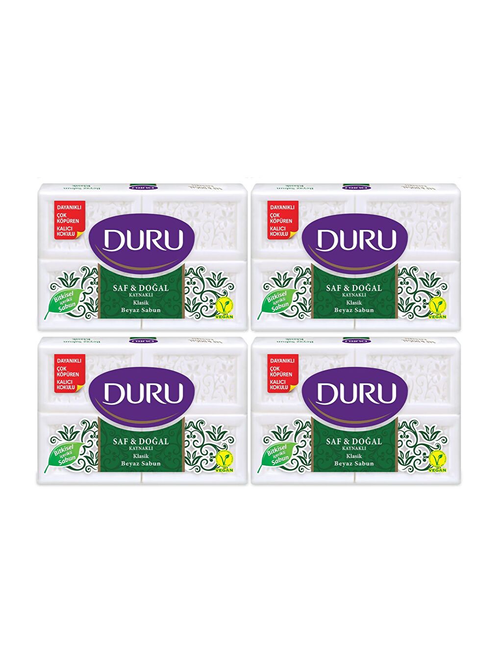 Duru Beyaz Saf & Doğal Kaynaklı Klasik 16 Adet Beyaz Kalıp Sabun 4x600gr