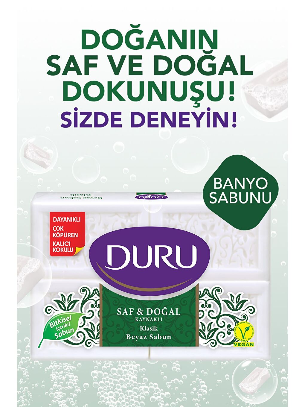 Duru Beyaz Saf & Doğal Kaynaklı Klasik 16 Adet Beyaz Kalıp Sabun 4x600gr - 3