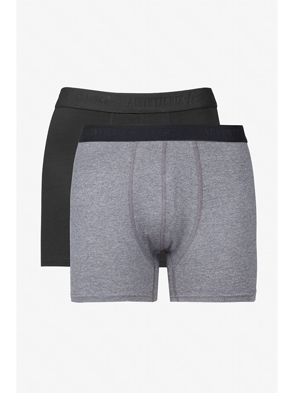 Erkek Siyah-Antrasit Premium Pamuklu 2'li Paket Esnek Boxer