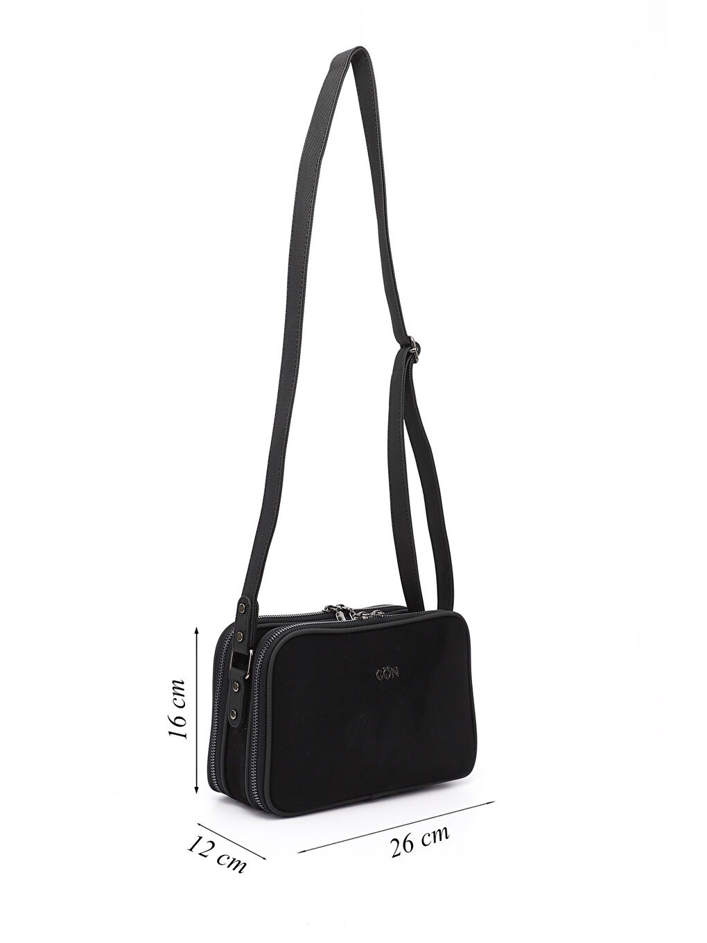 Siyah Kadın SİYAH MELANJ Uzun Askılı Omuz Çantası-2