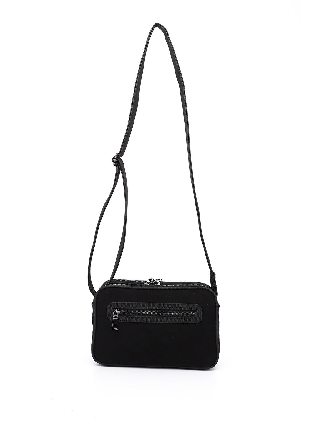 Siyah Kadın SİYAH MELANJ Uzun Askılı Omuz Çantası-3