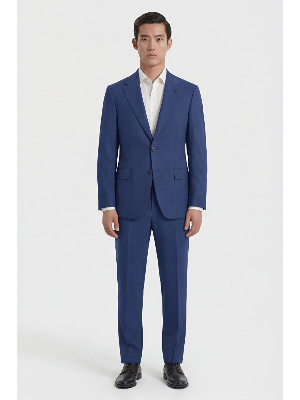 Mavi Erkek Yün Karışımlı 4 Drop Klasik Parlament Takım Elbise-1