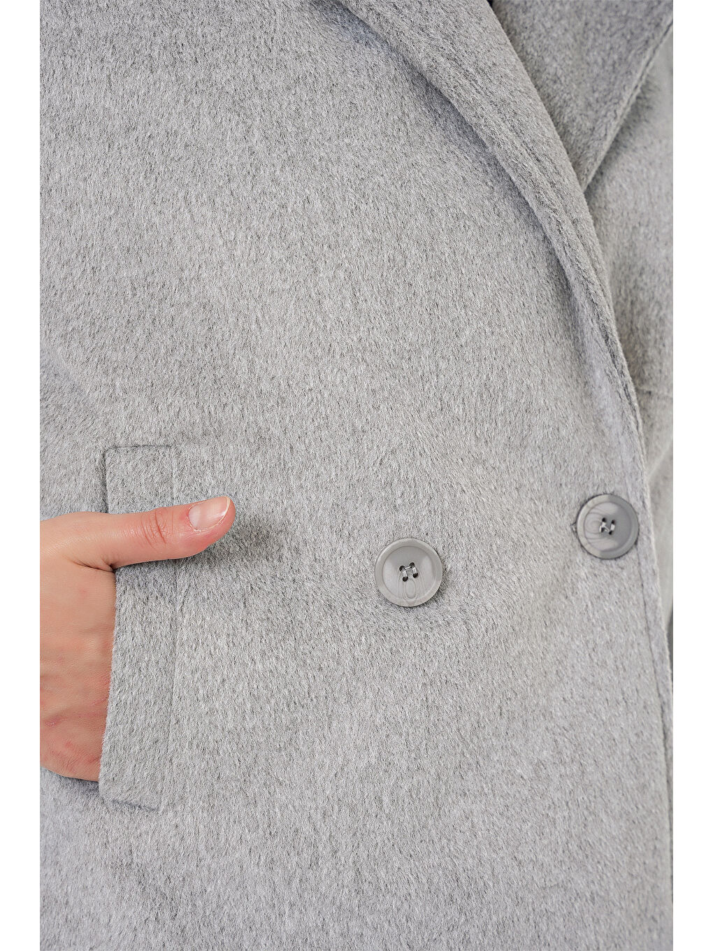 Kadın Kaşe Ceket 0725 - A.Gri-4