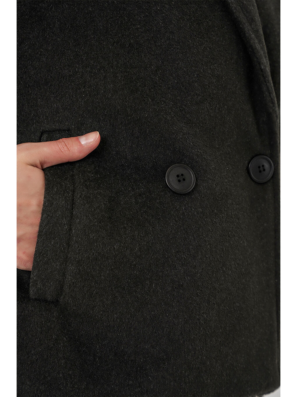 Kadın Kaşe Ceket 0725 - Antrasit-4