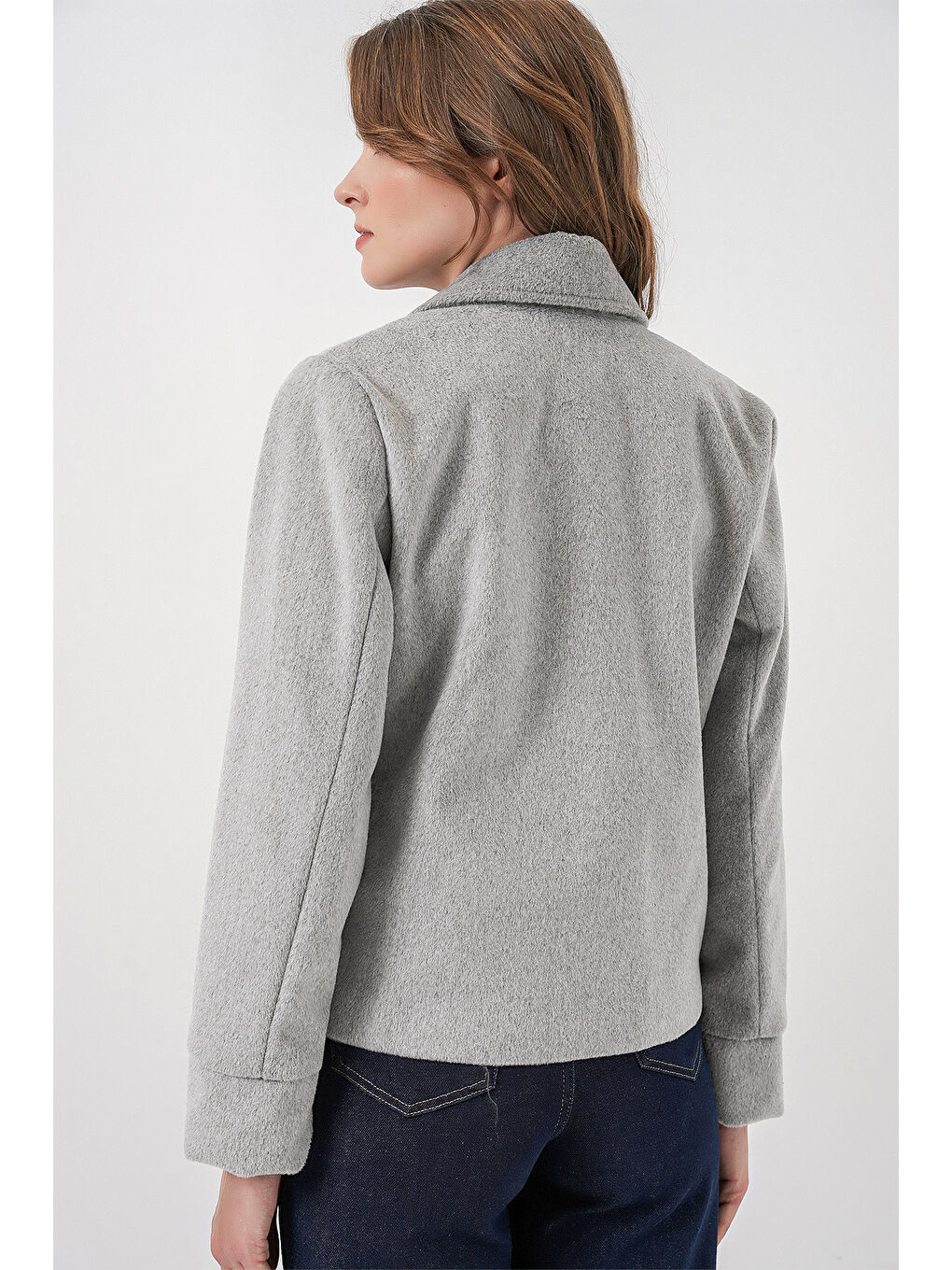 Kadın Kaşe Ceket 0725 - A.Gri-5