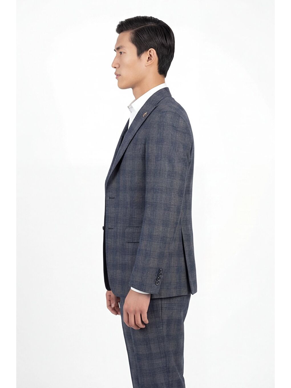 Erkek Viskon Karışımlı 5 Drop Klasik Antrasit Yelekli Takım Elbise-2