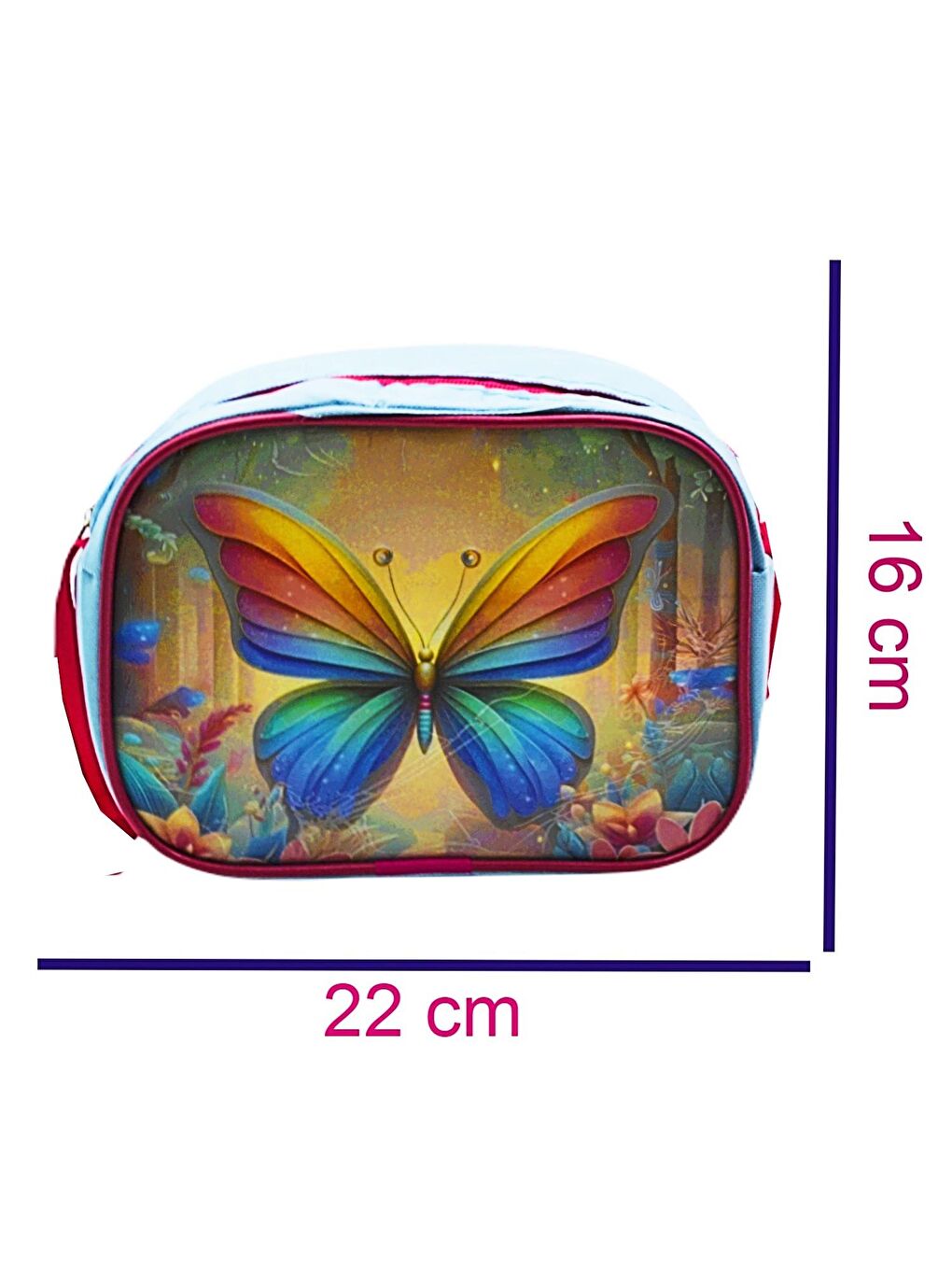 2 Bölmeli Kelebek Okul Sırt Çantası Ve Beslenme Çantası Turkuaz KOD:1308-3