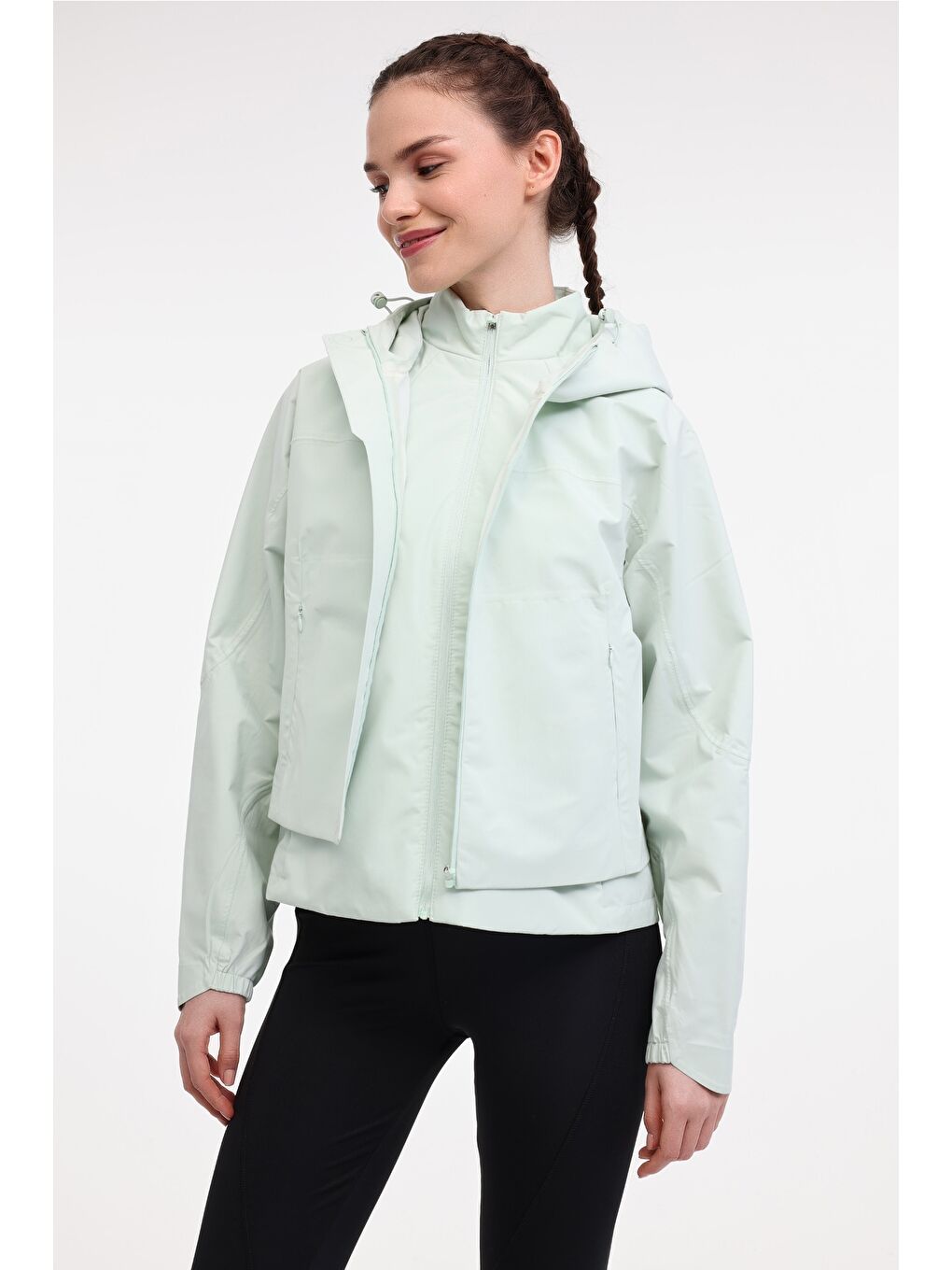 WL RUSA 17GF6-02 5FX Su Yeşili Kadın Mont-5